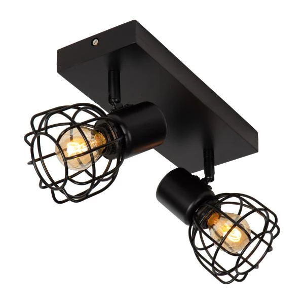 Lucide FILOX - Ceiling spotlight - 2xE14 - Black - detail 1